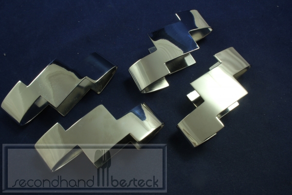 Wilkens 4 Serviettenringe modernes Design Edelstahl