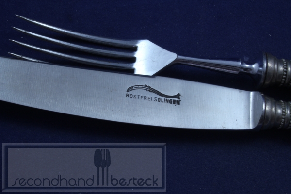 Besteck mit Bakelit Griffen 6 Messer + 6 Gabeln