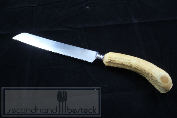 "Eichenlaub" Brotmesser mit Horngriff
