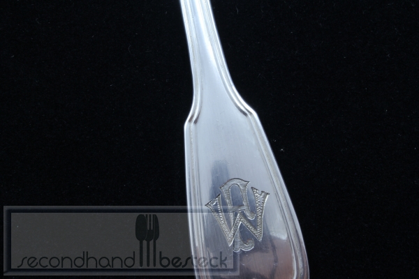 Bruckmann Augsburger Faden Gabel mit Monogramm "WAL" versilbert