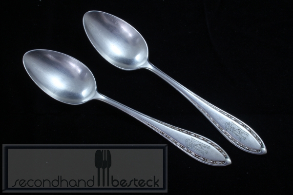 Wellner 288 2 Kaffeelöffel Monogramm "EN" versilbert