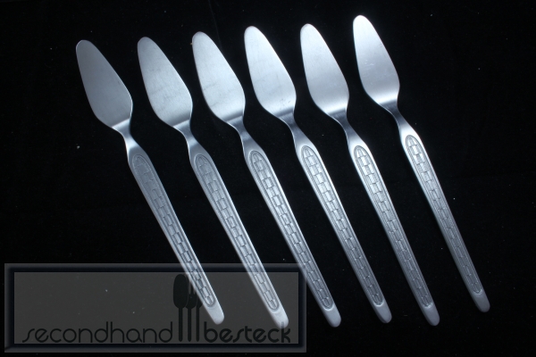 ABS DDR Besteck 6 Fischmesser Rechtecke Edelstahl