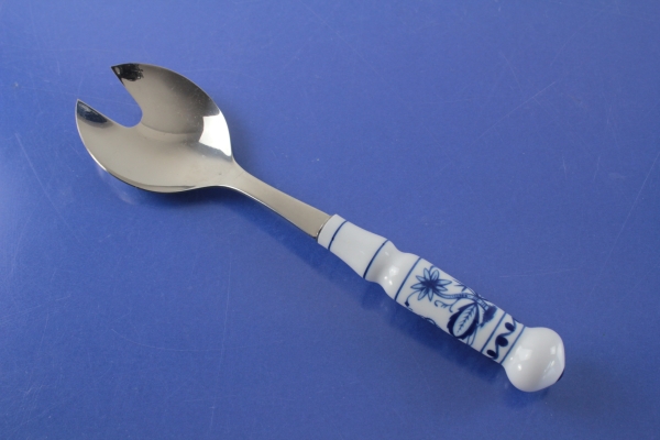 ABS DDR Zwiebelmuster Salatgabel 18/10 Edelstahl Porzellangriff
