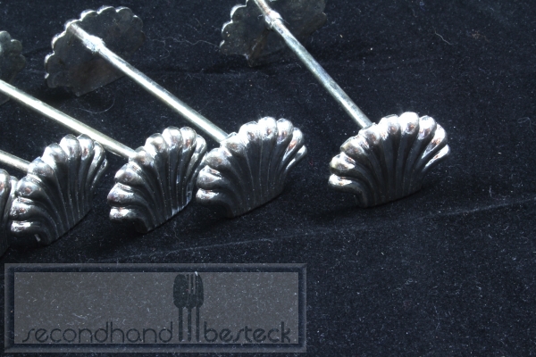 6 Messerbänke Messerbänkchen Muschelform versilbert