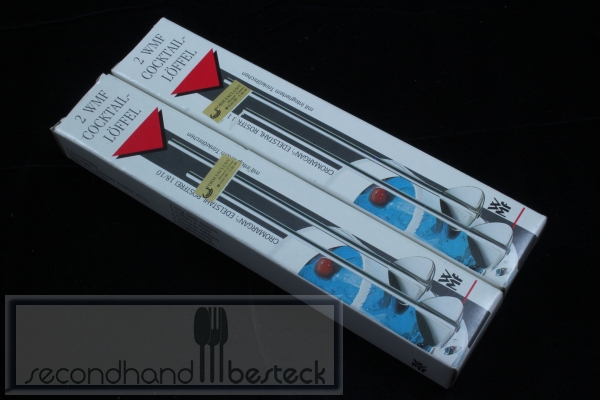 WMF 2 x 2 Cocktaillöffel Trinkröhrchen Cromargan OVP