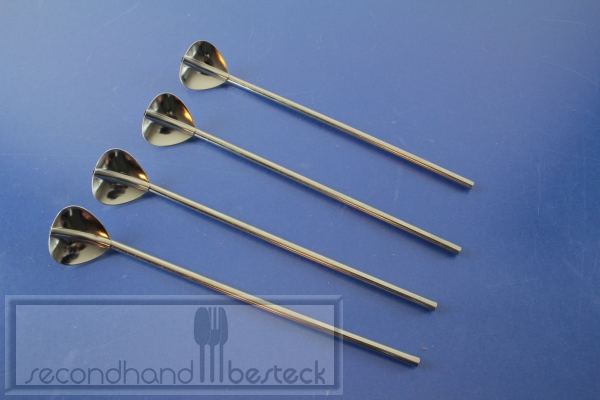 4 Cocktaillöffel Trinkröhrchen Edelstahl 18/10