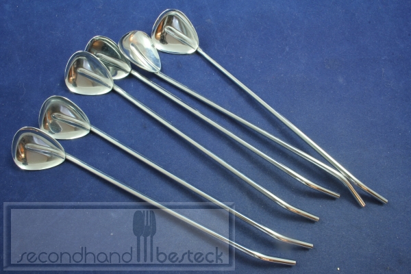 6 Cocktaillöffel Trinkröhrchen Edelstahl