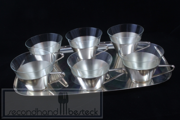 Art Deco Teeservice Teeglashalter für 6 Personen