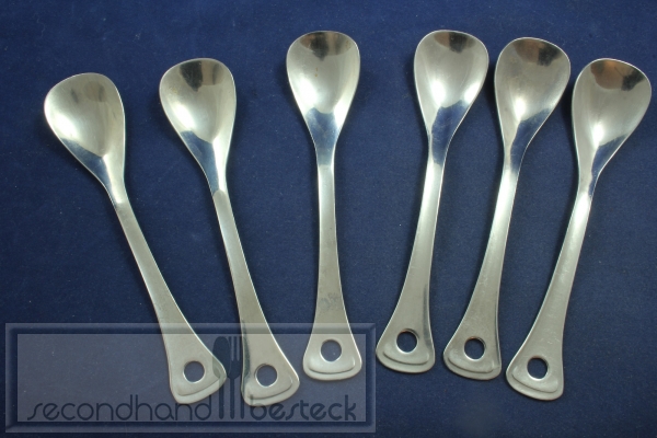 WMF 6 Eislöffel Kaffeelöffel mit Loch im Griff zum hängen Note 3-4