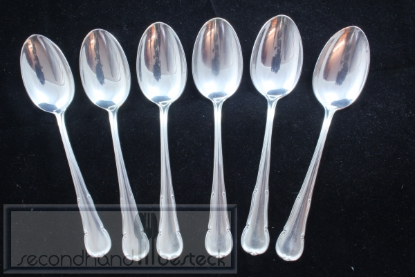 WMF 3200 Barock 6 Kaffeelöffel 13,6 cm versilbert