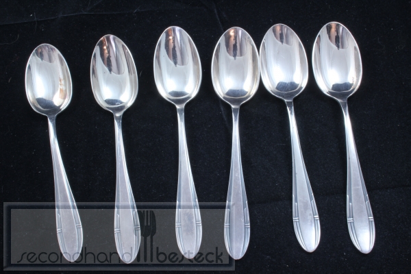 6 Kaffeelöffel Jugendstil Manulor France versilbert
