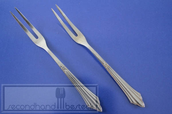 WMF 900 Fächermuster 2 Fleischgabeln 13,2 cm versilbert