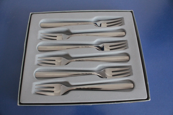 WMF London 6 Kuchengabeln Cromargan OVP