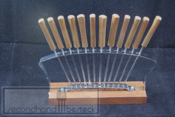 12 Cocktailgabeln Bowlenpicker mit Ständer