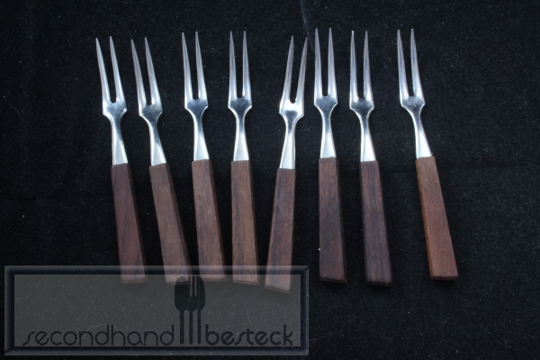 8 Cocktailgabeln Bowlenpicker Little Forks Holzgriff