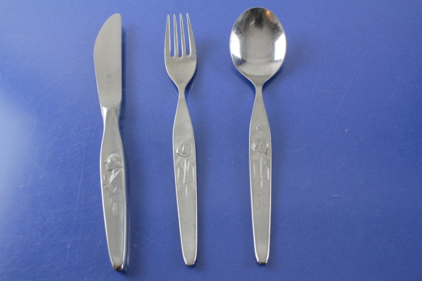 WMF Kinderbesteck Max und Moritz 3 Teile Cromargan