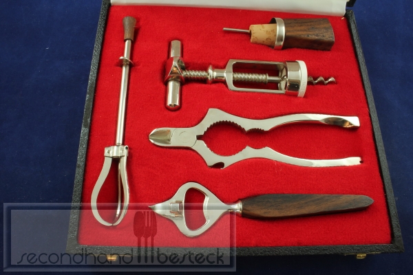 Bar-Set Bar Besteck Holzgriff 70er