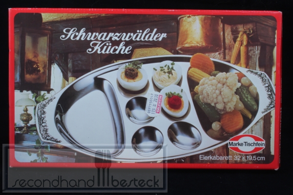 Marke Tischfein Eier-Kabarett "Schwarzwälder Küche" Eierplatte Edelstahl