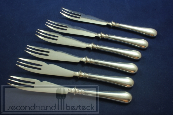 Christofle 6 Gabeln Fischgabeln? versilbert