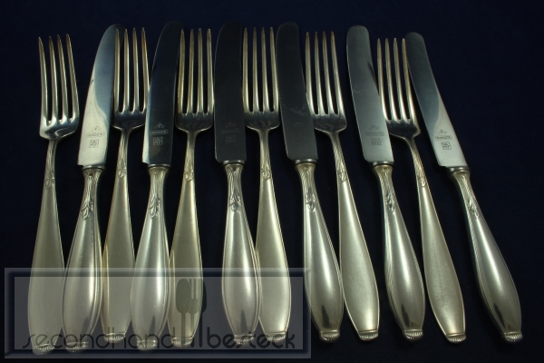 WMF 1400 Lilie Dessertbesteck für 6 Personen Jugendstil