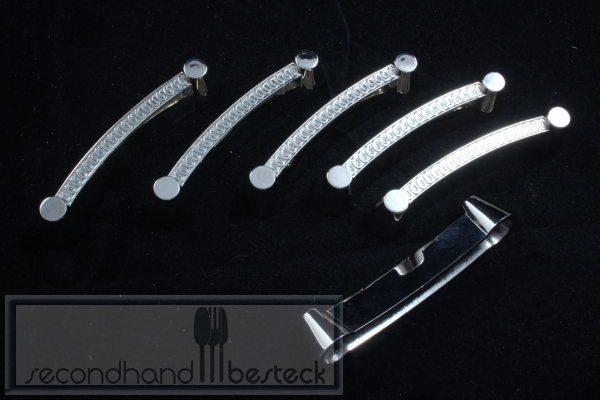 6 schöne Messerbänke Messerbänkchen versilbert