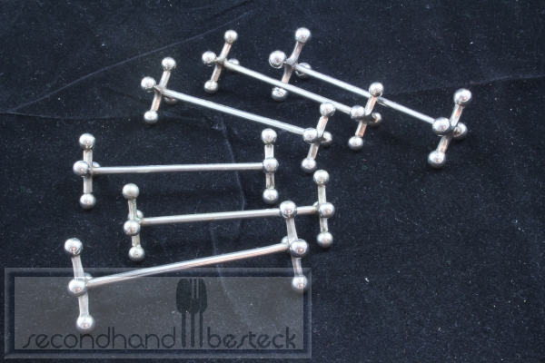 6 x Messerbänke Messerbänkchen Knochenform versilbert (2)