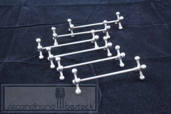 6 x Messerbänke Knochenform versilbert