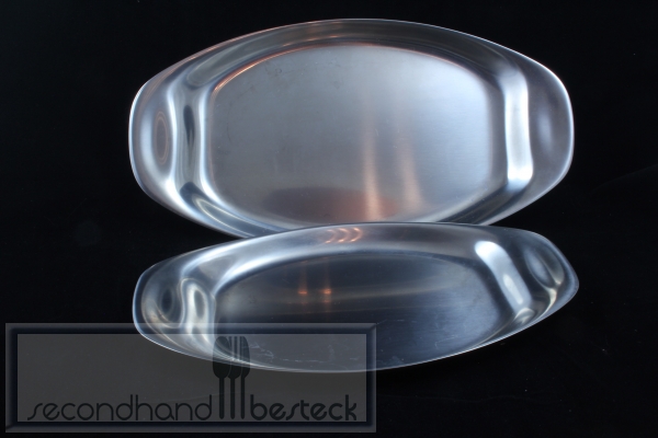WMF 2 Servierplatten Tablett Design Wilhelm Wagenfeld Cromargan