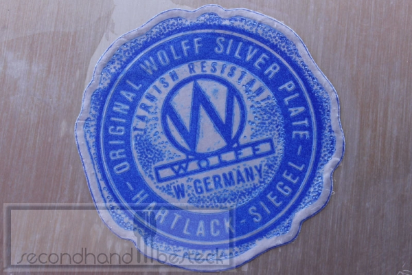 4 Untersetzer versilbert gold-farbener Rand
