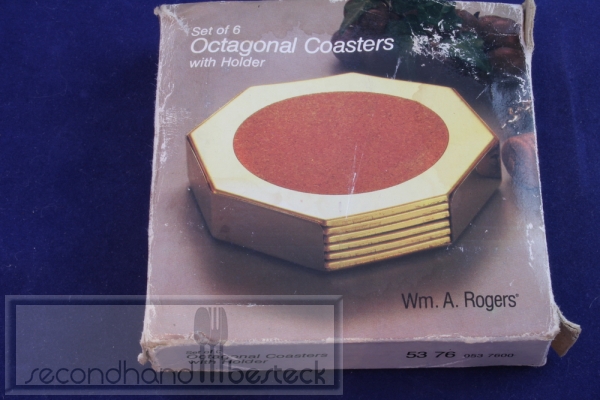 6 Untersetzer + Halter Wm. A. Rogers