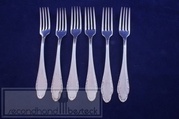 Wellner 410 Salzburg 6 Dessertgabeln versilbert