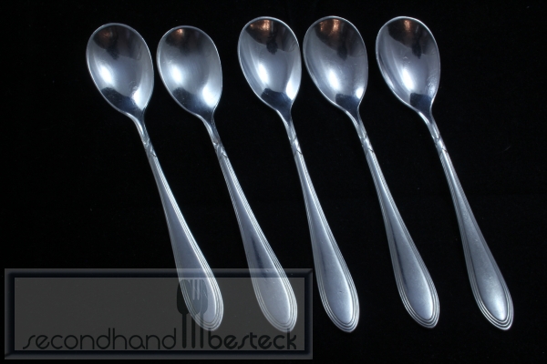 Wellner 5 Teelöffel 12,5 cm Kreuzband versilbert