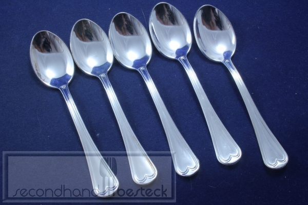 Augsburger Faden 5 Mokkalöffel Silver Plated versilbert