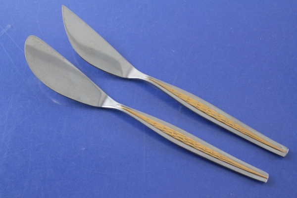 BSF Brabant Buttermesser + Käsemesser Dekor vergoldet