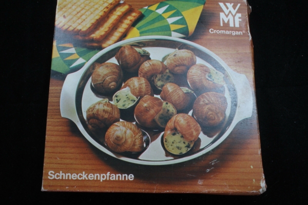 WMF Schneckenteller Schneckenpfanne für 12 Schnecken Cromargan OVP