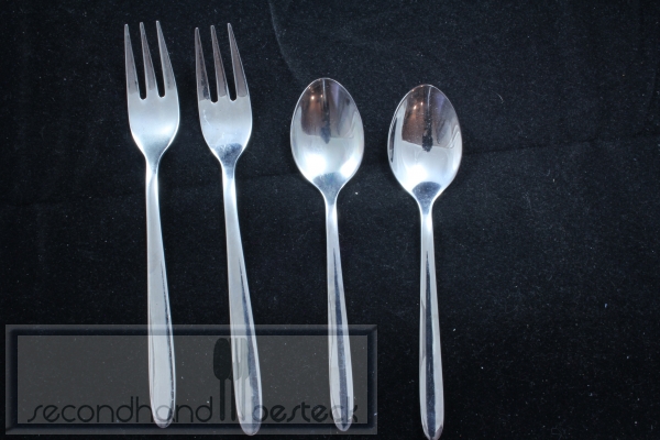 WMF unbekannt 2 Kuchengabeln und 2 Kaffeelöffel Cromargan