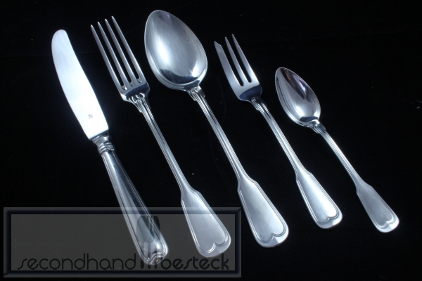 WMF Augsburger Faden Besteck-Set für 1 Person 5 Teile perfect hartversilbert