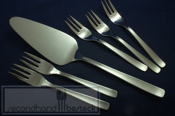 Gallo Inox Tortenheber + 5 Kuchengabeln Edelstahl
