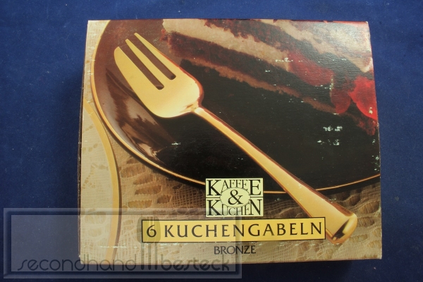 Bronze Kuchengabeln 6 Stück OVP