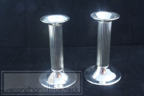2 Kerzenhalter 16 cm versilbert