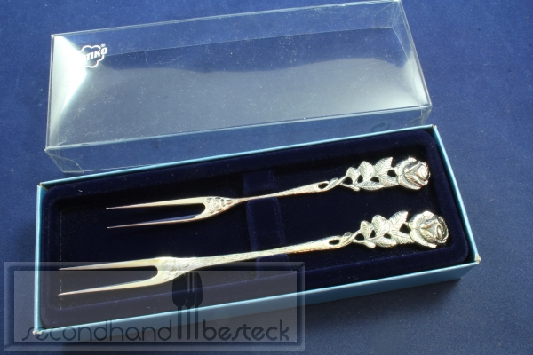 Hildesheimer Rose 2 Serviergabeln Antiko versilbert