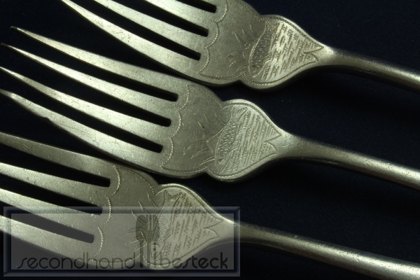 3 Fischgabeln Bohrmann versilbert