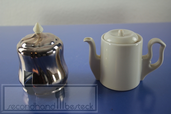 Kaffeekännchen Portionskännchen mit versilberter Haube