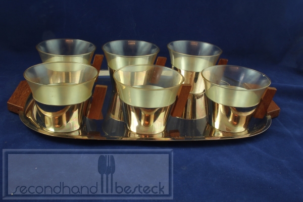 Teeservice, Teeglashalter 60er Jahre Holz