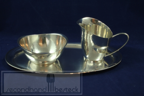 WMF Milch- und Zucker Set Hammerschlag Dekor versilbert