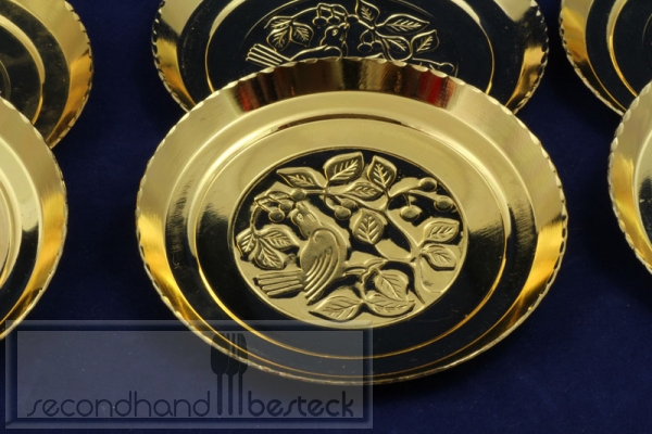 6 Untersetzer gold-farben florales Muster