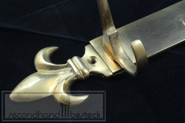 Messing Wandgarderobe 3er Wandhaken französische Lilie