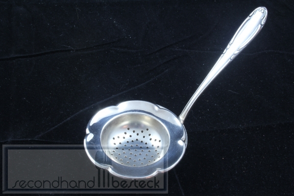 Homag Teesieb mit Abtropfschale versilbert