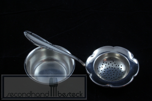 Homag Teesieb mit Abtropfschale versilbert