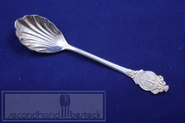 Zuckerlöffel "Pfau" versilbert